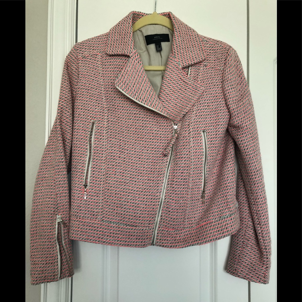 Mango tweed moto jacket